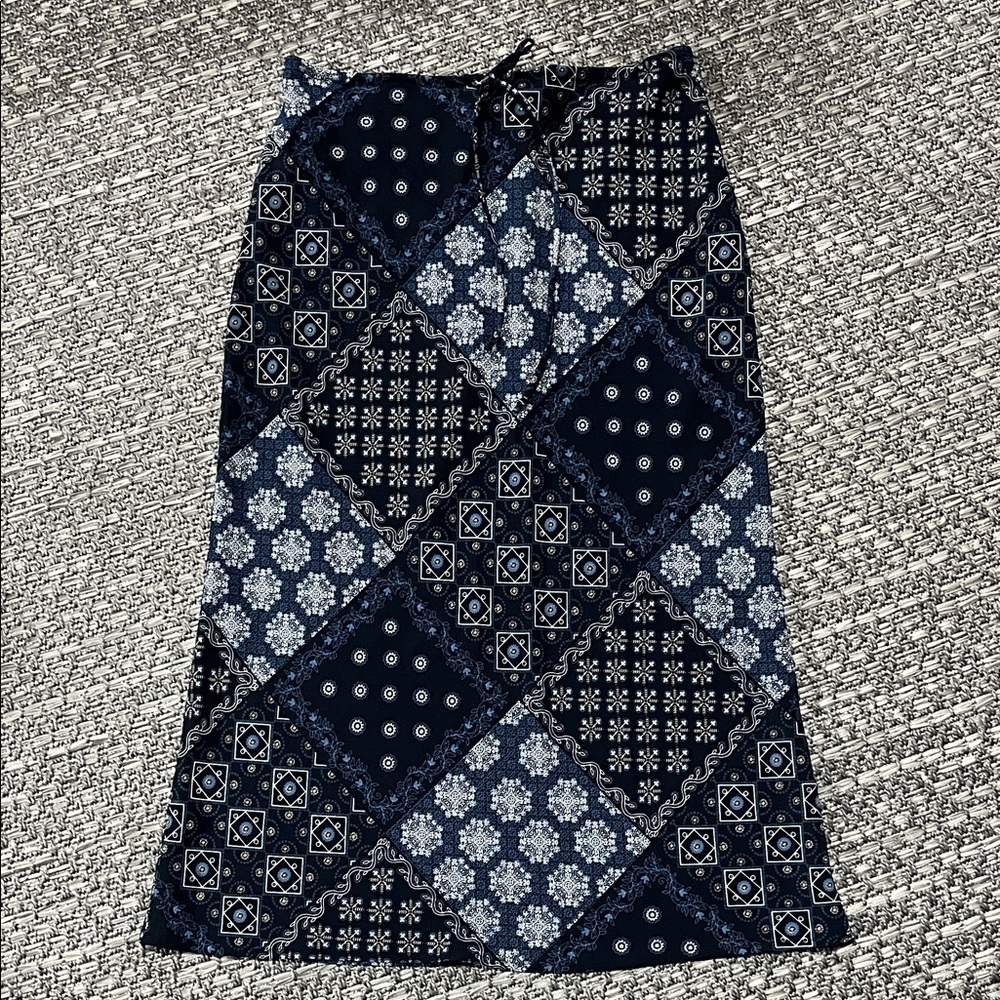 Garage | Dark Blue Bandana Pattern Maxi Skirt